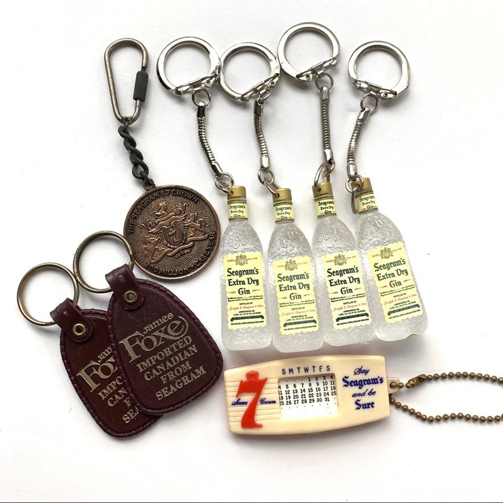 Vintage SEAGRAMS Keychain Advertising Lot